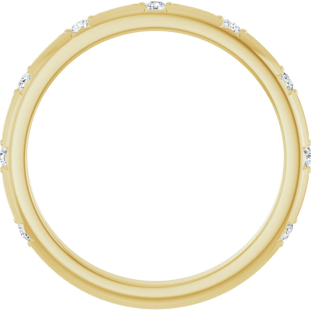 14K Gold Round Lab-Grown Diamond Anniversary Band - 1/8-06 CTW - Yellow Gold - view 2