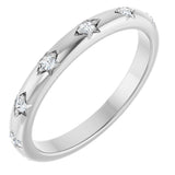 14K Gold Round Lab-Grown Diamond Anniversary Band - 1/8-06 CTW - White Gold