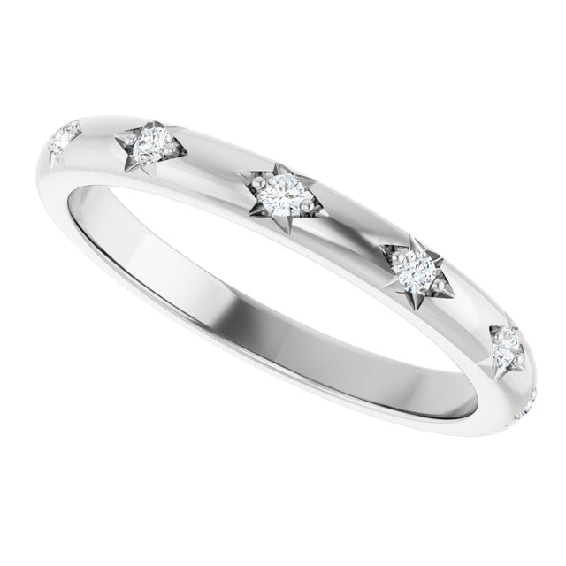14K Gold Round Lab-Grown Diamond Anniversary Band - 1/8-06 CTW - White Gold - view 5