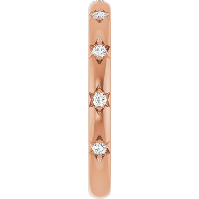 14K Gold Round Lab-Grown Diamond Anniversary Band - 1/8-06 CTW - Rose Gold - view 4