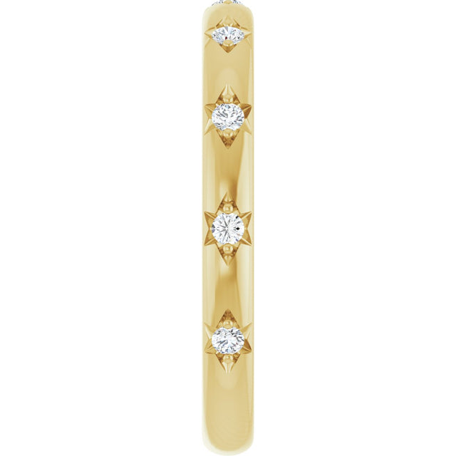 14K Gold Round Lab-Grown Diamond Anniversary Band - 1/8-06 CTW - Yellow Gold - view 4