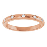 14K Gold Round Lab-Grown Diamond Anniversary Band - 1/8-06 CTW - Rose Gold - view 3