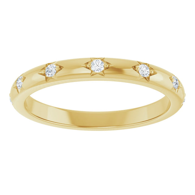 14K Gold Round Lab-Grown Diamond Anniversary Band - 1/8-06 CTW - Yellow Gold - view 3