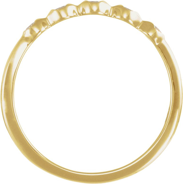 14K Gold Round Lab-Grown Diamond Five-Stone Anniversary Band - 1.8mm Stones - Yellow Gold - view 2