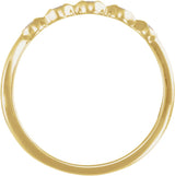 14K Gold Round Natural Diamond Five-Stone Anniversary Band - 1.8mm Stones - Yellow Gold - view 2