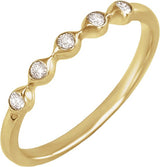 14K Gold Round Lab-Grown Diamond Five-Stone Anniversary Band - 1.8mm Stones - Yellow Gold