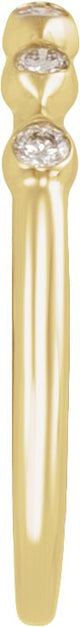 14K Gold Round Natural Diamond Five-Stone Anniversary Band - 1.8mm Stones - Yellow Gold - view 3