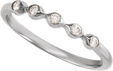 Platinum Round Natural Diamond Five-Stone Anniversary Band - 1.8mm Stones - view 4