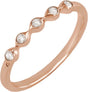 14K Gold Round Lab-Grown Diamond Five-Stone Anniversary Band - 1.8mm Stones - Rose Gold