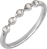 Platinum Round Natural Diamond Five-Stone Anniversary Band - 1.8mm Stones