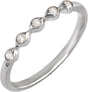 Platinum Round Natural Diamond Five-Stone Anniversary Band - 1.8mm Stones