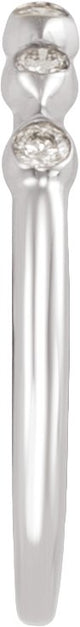 14K Gold Round Lab-Grown Diamond Five-Stone Anniversary Band - 1.8mm Stones - White Gold - view 3