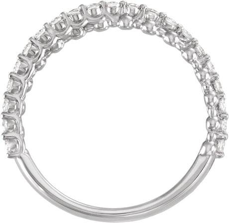 Platinum Round Lab-Grown Diamond Beaded Criss-Cross Anniversary Band - 1/4 CTW - view 2