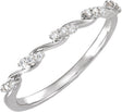 Platinum Round Natural Diamond Twisted Anniversary Band - 1/8 CTW (Style 689585LG)