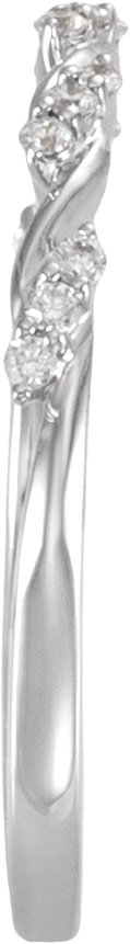 14K Gold Round Natural Diamond Twisted Anniversary Band - 1/8 CTW (Style 689585LG) - White Gold - view 3