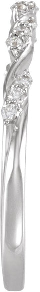 Platinum Round Natural Diamond Twisted Anniversary Band - 1/8 CTW (Style 689585LG) - view 3