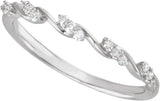 Platinum Round Natural Diamond Twisted Anniversary Band - 1/8 CTW (Style 689585LG) - view 4