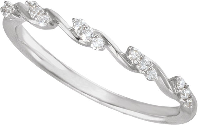 Platinum Round Natural Diamond Twisted Anniversary Band - 1/8 CTW (Style 689585LG) - view 4