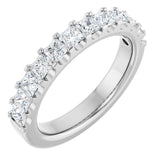 Platinum Square Natural Diamond Shared-Prong Anniversary Band - 5/8-1 1/8 CTW