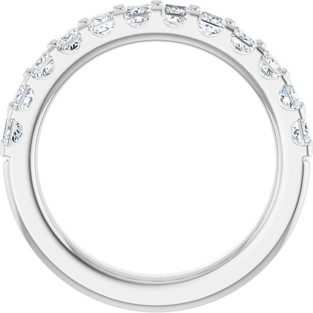 14K Gold Square Lab-Grown Diamond Shared-Prong Anniversary Band - 5/8-1 1/8 CTW - White Gold - view 2