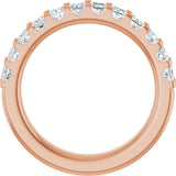 14K Gold Square Lab-Grown Diamond Shared-Prong Anniversary Band - 5/8-1 1/8 CTW - Rose Gold - view 2