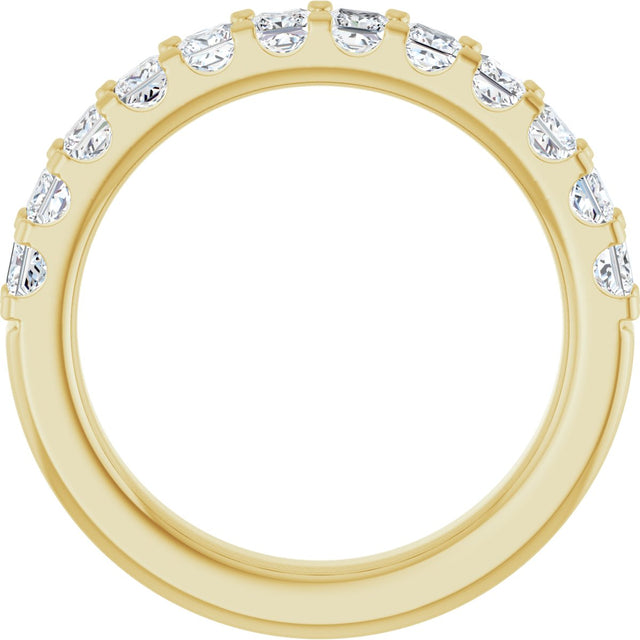 14K Gold Square Natural Diamond Shared-Prong Anniversary Band - 5/8-1 1/8 CTW - Yellow Gold - view 2
