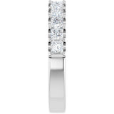Platinum Square Lab-Grown Diamond Shared-Prong Anniversary Band - 5/8-1 1/8 CTW - view 4