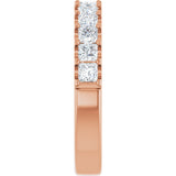 14K Gold Square Natural Diamond Shared-Prong Anniversary Band - 5/8-1 1/8 CTW - Rose Gold - view 4