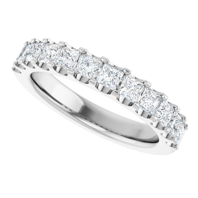 Platinum Square Natural Diamond Shared-Prong Anniversary Band - 5/8-1 1/8 CTW - view 5