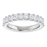 14K Gold Square Lab-Grown Diamond Shared-Prong Anniversary Band - 5/8-1 1/8 CTW - White Gold - view 3