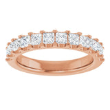 14K Gold Square Lab-Grown Diamond Shared-Prong Anniversary Band - 5/8-1 1/8 CTW - Rose Gold - view 3