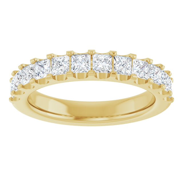 14K Gold Square Lab-Grown Diamond Shared-Prong Anniversary Band - 5/8-1 1/8 CTW - Yellow Gold - view 3