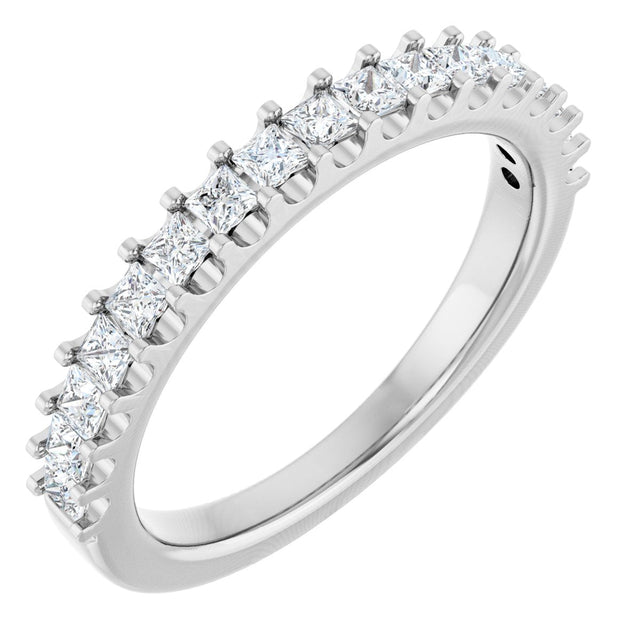Platinum Square Natural Diamond Shared-Prong Anniversary Band - 5/8-1 1/8 CTW