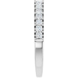 14K Gold Square Lab-Grown Diamond Shared-Prong Anniversary Band - 5/8-1 1/8 CTW - White Gold - view 4