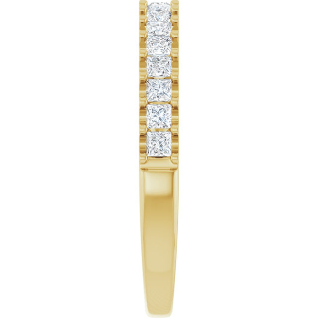 14K Gold Square Natural Diamond Shared-Prong Anniversary Band - 5/8-1 1/8 CTW - Yellow Gold - view 4