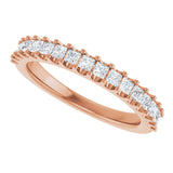 14K Gold Square Lab-Grown Diamond Shared-Prong Anniversary Band - 5/8-1 1/8 CTW - Rose Gold - view 5