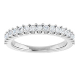 Platinum Square Natural Diamond Shared-Prong Anniversary Band - 5/8-1 1/8 CTW - view 3