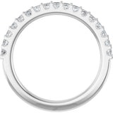 Platinum Square Natural Diamond Shared-Prong Anniversary Band - 5/8-1 1/8 CTW - view 2