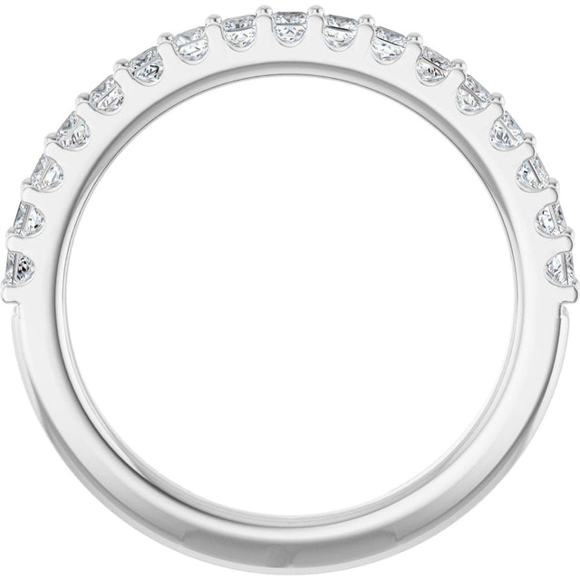 Platinum Square Natural Diamond Shared-Prong Anniversary Band - 5/8-1 1/8 CTW - view 2