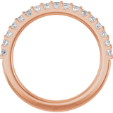 14K Gold Square Lab-Grown Diamond Shared-Prong Anniversary Band - 5/8-1 1/8 CTW - Rose Gold - view 2