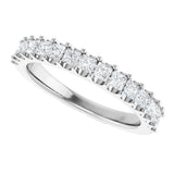 14K Gold Square Lab-Grown Diamond Shared-Prong Anniversary Band - 5/8-1 1/8 CTW - White Gold - view 4
