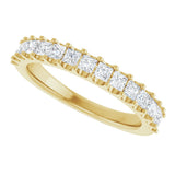 14K Gold Square Natural Diamond Shared-Prong Anniversary Band - 5/8-1 1/8 CTW - Yellow Gold - view 4