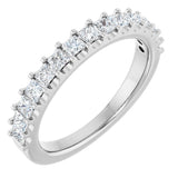 Platinum Square Natural Diamond Shared-Prong Anniversary Band - 5/8-1 1/8 CTW