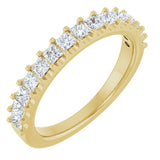 14K Gold Square Natural Diamond Shared-Prong Anniversary Band - 5/8-1 1/8 CTW - Yellow Gold