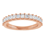 14K Gold Square Natural Diamond Shared-Prong Anniversary Band - 5/8-1 1/8 CTW - Rose Gold - view 3