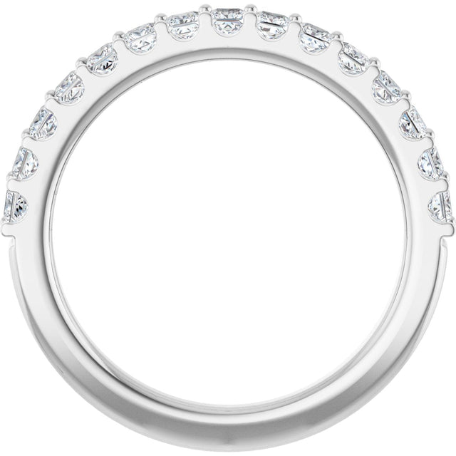 14K Gold Square Lab-Grown Diamond Shared-Prong Anniversary Band - 5/8-1 1/8 CTW - White Gold - view 2
