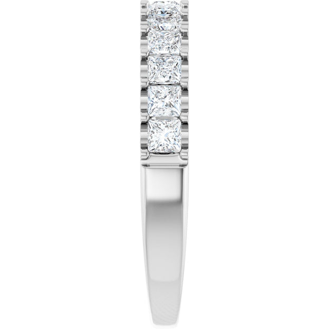 Platinum Square Lab-Grown Diamond Shared-Prong Anniversary Band - 5/8-1 1/8 CTW - view 4