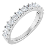14K Gold Square Lab-Grown Diamond Shared-Prong Anniversary Band - 5/8-1 1/8 CTW - White Gold