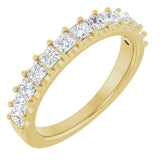 14K Gold Square Natural Diamond Shared-Prong Anniversary Band - 5/8-1 1/8 CTW - Yellow Gold