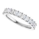 14K Gold Square Lab-Grown Diamond Shared-Prong Anniversary Band - 5/8-1 1/8 CTW - White Gold - view 5